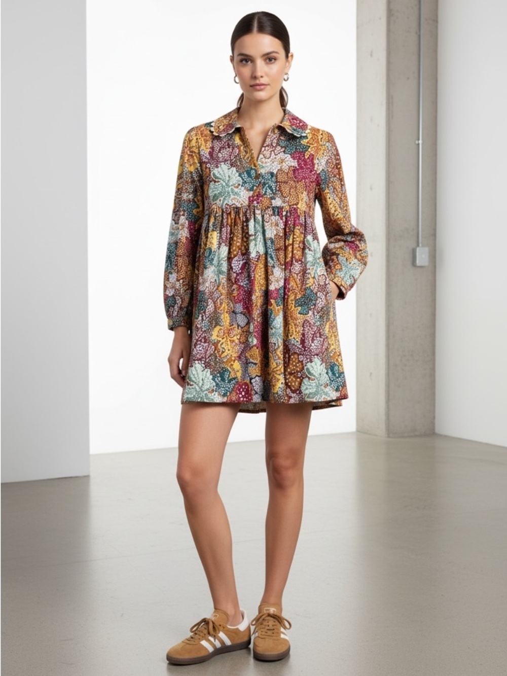 Kika Vargas X Target Fit & Flare Mini Dress Women's XS Multicolor Anemone Floral